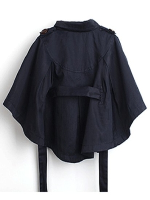 Dark blue girl coat belt style